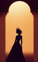 A Desert Princess Silhouette With An Arabic Theme