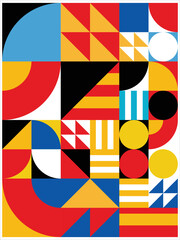 Poster - Abstract background design with geometric patterns made vertically regular. Full color abstract background. Simple background design made in portrait canvas