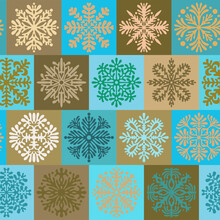 Snowflake-like Hawaiian Quilt Vector Illustration In Christmas Colors-seamless Pattern