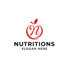 Wall Mural - Letter N nutrition logo