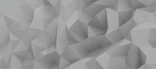 Poster - white grey abstract background of triangles low poly