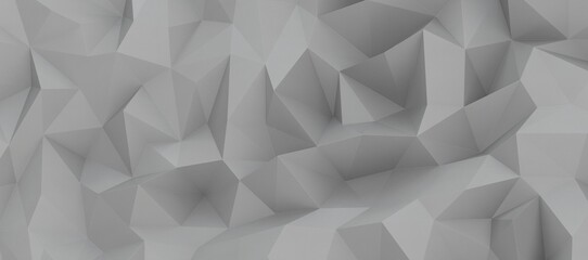 Poster - white grey abstract background of triangles low poly