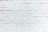Fototapeta  - Mur z białej cegły, zdjęcie w układzie poziomym, panorama, tekstura