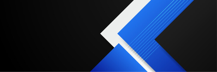 Modern abstract black and blue contrast gradient banner