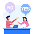 Illustration vector graphic cartoon character of yes or no