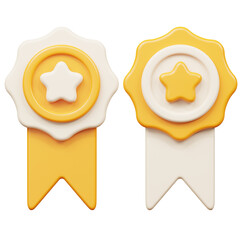 Achievement medal rank 3d rendering icon for website or game. Approved icon symbol