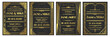 Antique invitations. Art deco wedding event invitation card template vector set