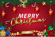 © AFahrur - Merry christmas background with editable text effect premium vectors