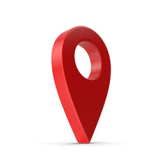 Fototapete - 3D Rendering Realistic Location map pin GPS pointer markers GPS location symbol, maps and navigation apps, red geolocation markers, placemark icons, cartography, and traveler interest symbols