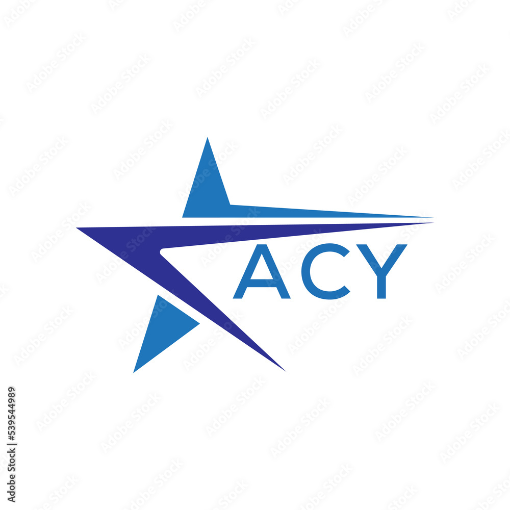 ACY letter logo. ACY blue image on white background. ACY Monogram logo ...