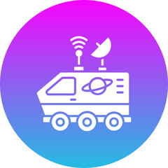  Space Rover Gradient Circle Glyph Inverted Icon