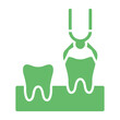 Tooth Extraction Multicolor Glyph Icon