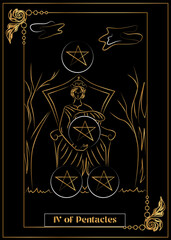 Wall Mural - the illustration - card for tarot - The  IV of Pentacles.