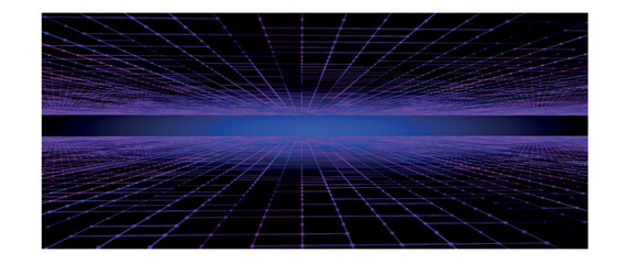 Poster - Digital technology background. Big Data visualization. Dynamic field of glowing particles. Abstract background. 3d rendering. Vector illustration.