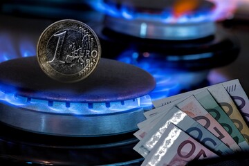 Sticker - Image of blue gas and money coins