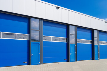 Wall Mural - blue industrial units