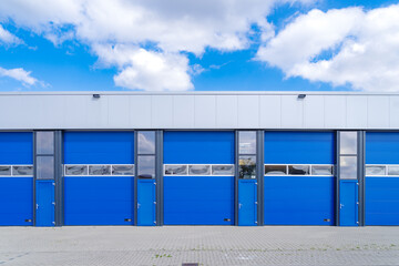 Poster - blue industrial units