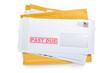 Bills envelopes stack mails past due isolated correspondence