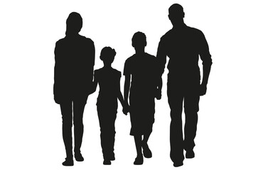 Wall Mural - Family Silhouette One Single Shape