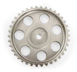 Poster - 3d metal cog gear isolated white background with clipping path