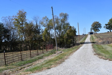 Poster - Gravel Road by a Farm Field