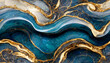 Natural Luxury, Style incorporates the swirls of marble or the ripples of agate, Very beautiful cool powdery blue paint with the addition of gold powder. seamless marble pattern. 3d illustration
