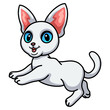 © frescostudio - Cute devon rex cat cartoon jumping