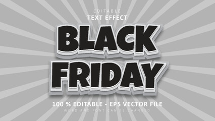 Wall Mural - Editable 3d text effect black friday style isolated on grey background