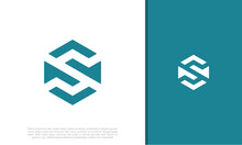 Initial S Logo Design. Innovative High Tech Logo Template.