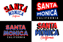 Santa Monica California Vintage College Typography For T Shirts