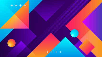 Aufkleber - Color gradient backgrounds, abstract geometric square patterns, vector trendy line design. Simple minimal elements in line color gradient, modern pattern background