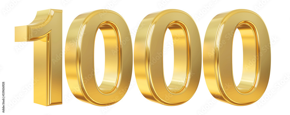 1000 follower number 3d gold Stock Illustration | Adobe Stock display picture 2