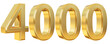 4000 follower number 3d gold