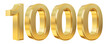 1000 follower number 3d gold