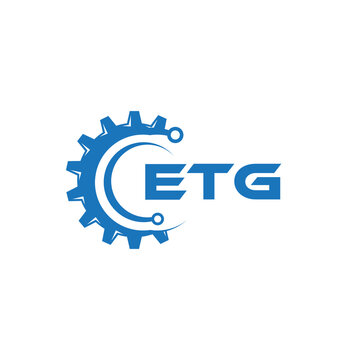 ETG letter technology logo design on white background. ETG creative initials letter IT logo concept. ETG setting shape design.
