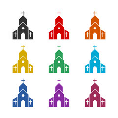 Wall Mural - Church building icon isolated on white background. Set icons colorful