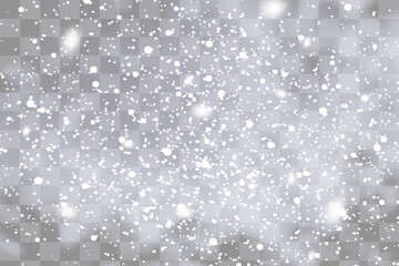 Wall Mural - Natural Winter Christmas background with sky, heavy snowfall, snowflakes in different shapes and forms, snowdrifts. Winter landscape with falling christmas shining beautiful snow. vector.