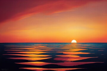 Wall Mural - beautiful sunset design. evening natural design