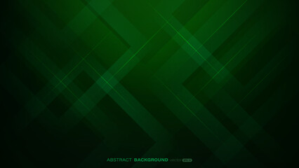 Wall Mural - abstract geometric shape with lines decoration on dark green background