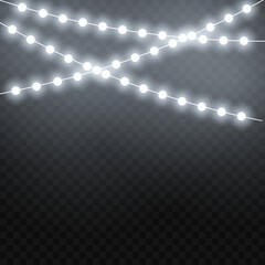 Wall Mural - christmas lights isolated realistic design elements. glowing lights for christmas holiday cards, ban