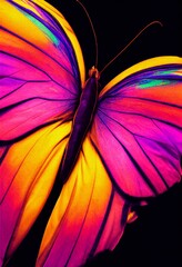 Sticker - Vertical colorful illustration of a pretty butterfly