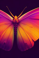 Wall Mural - Vertical colorful illustration of a pretty butterfly