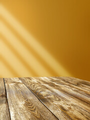 Wall Mural - desk of free space and wall with shadows.