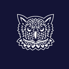 Wall Mural - abstract owl head mascot vector