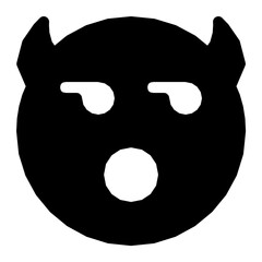 Sticker - Devil Smiley Flat Vector Icon