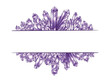Hand drawn amethyst crystal frame illustration for invitation, logo, flyer, and banner with purple quartz shining gemstone mineral