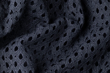 Wall Mural - Fashionable black cloth, ondulate modern textile close up view