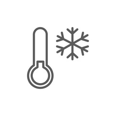 Cold temperature icon. Vector. Isolated. Cold thermometer vector icon. From forecast, Climate and Meteorology icons, widget icon