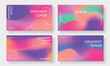 © TWINS DESIGN STUDIO - Abstract vibrant gradient cover template. Set of modern poster with gradient wavy lines, Line distortion. Gradient futuristic background for brochure, flyer, wallpaper, banner, business card.