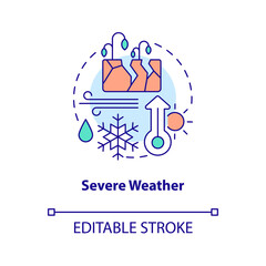 impact of severe weather concept icon. agriculture challenge. food security abstract idea thin line 